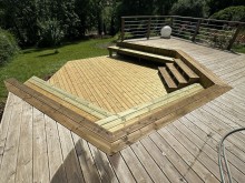 Notre zone d'activité pour ce service Conception de piscine en bois enterrée 1m50 de profondeur