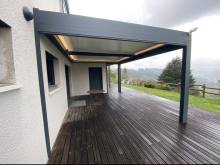 Notre zone d'activité pour ce service Pergola bioclimatique design avec spots et éclairage intégré